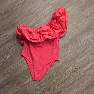 H&M Vibrant Pink Ruffle Bodysuit